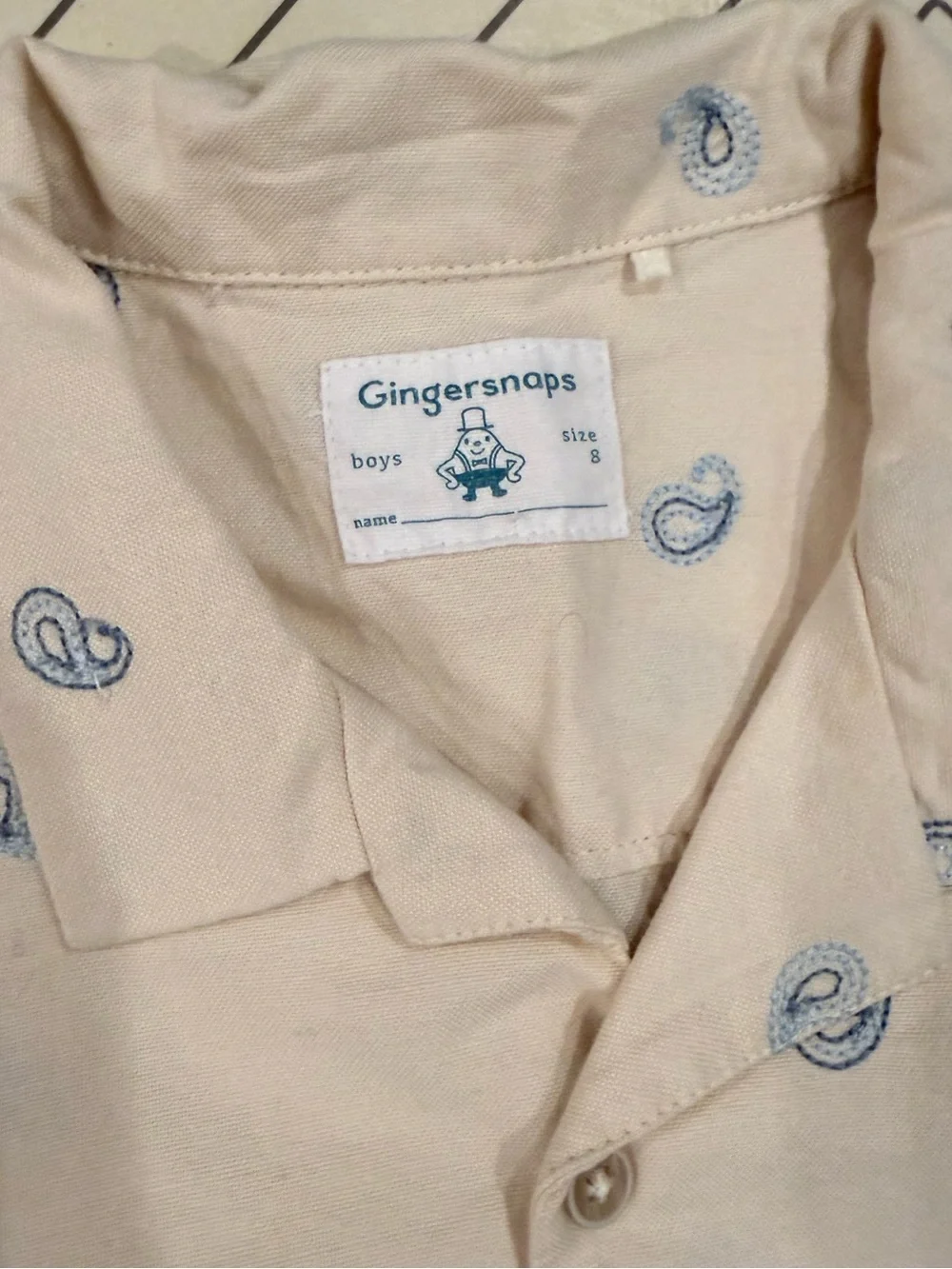 Gingersnaps Cream Short Sleeve Button Down